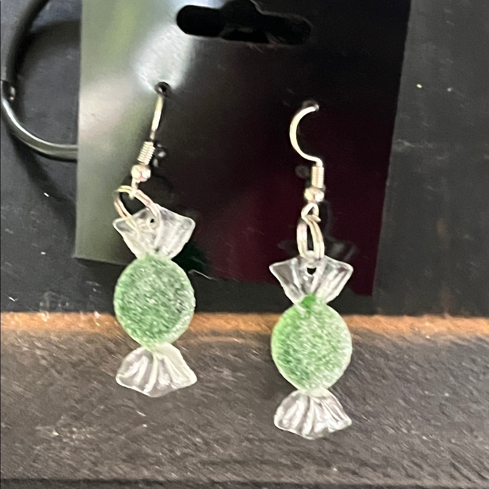 Handmade Green Candy Earrings